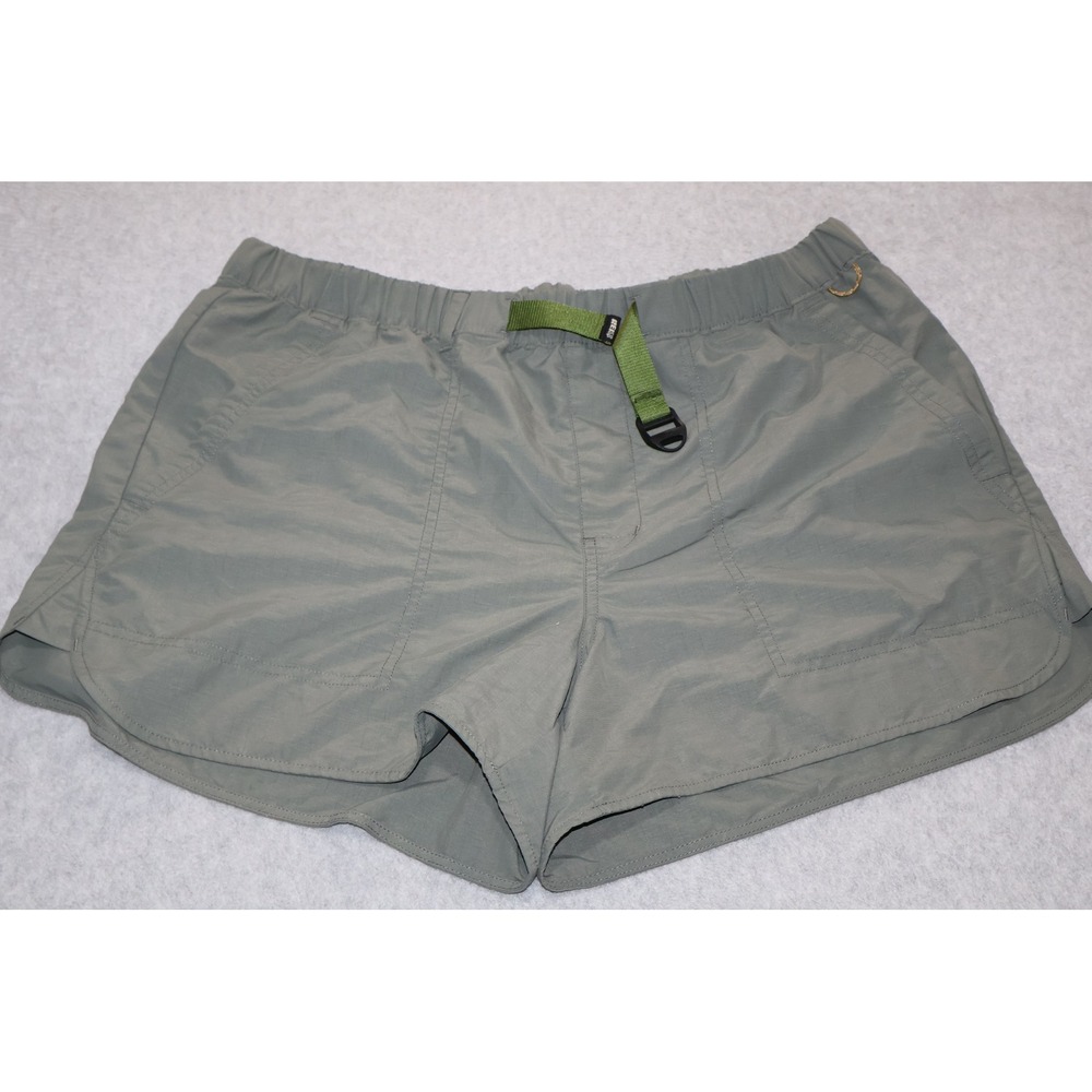 REI Co-op Shorts Womens Large Green Hiking Outdoor Belted Ripstop Nylon Poly